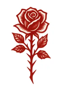stilisierte-rose-mit-dornen-symbolisiert-liebe