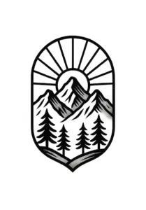 stilisierten-berglandschaft-mit-sonnenaufgang-und-baeumen