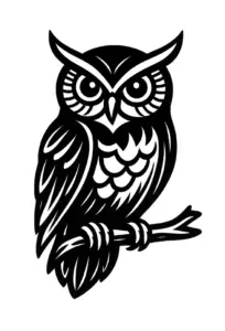 stilisierten-eule-auf-einem-ast-tattoo-vorlage