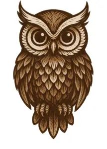 stilisierten-eule-grosse-augen-detaillierte-federn-tattoo-bauch