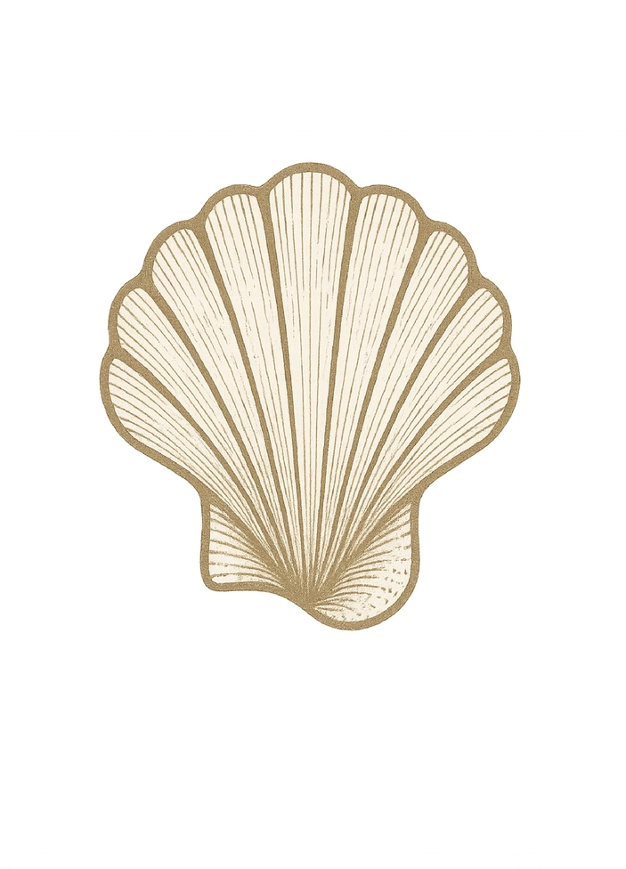 Tattoovorlage stilisierte Muschel mit feinen Details