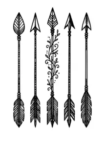 stilisierten-pfeile-muster-florale-elemente