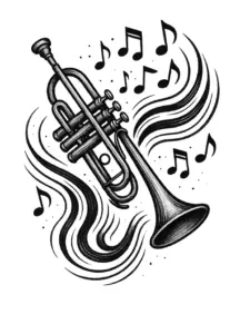 stilisierten-trompete-mit-musikalischen-noten-und-klangwellen