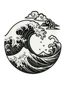 stilisierten-welle-japanischen-elementen-tattoo