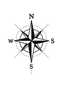 stilisierter-kompass-tattoo-vorlage