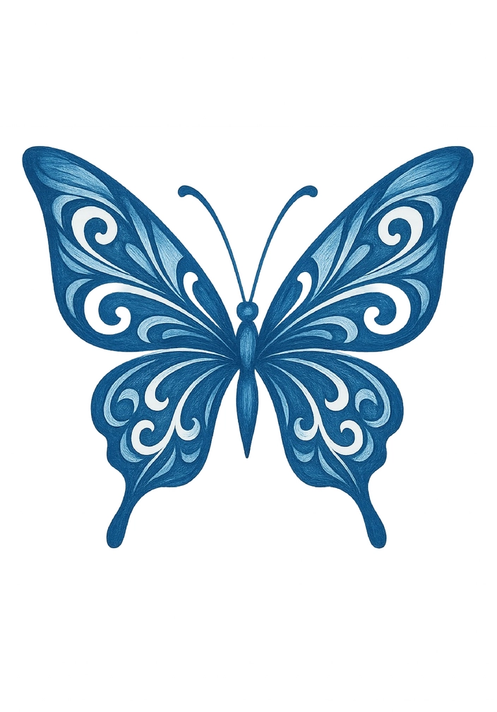 Tattoovorlage stilisierter Schmetterling mit eleganten Flügeln