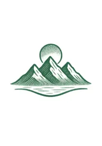 stilisiertes-berglandschafts-tattoo-mit-sonne-nacken