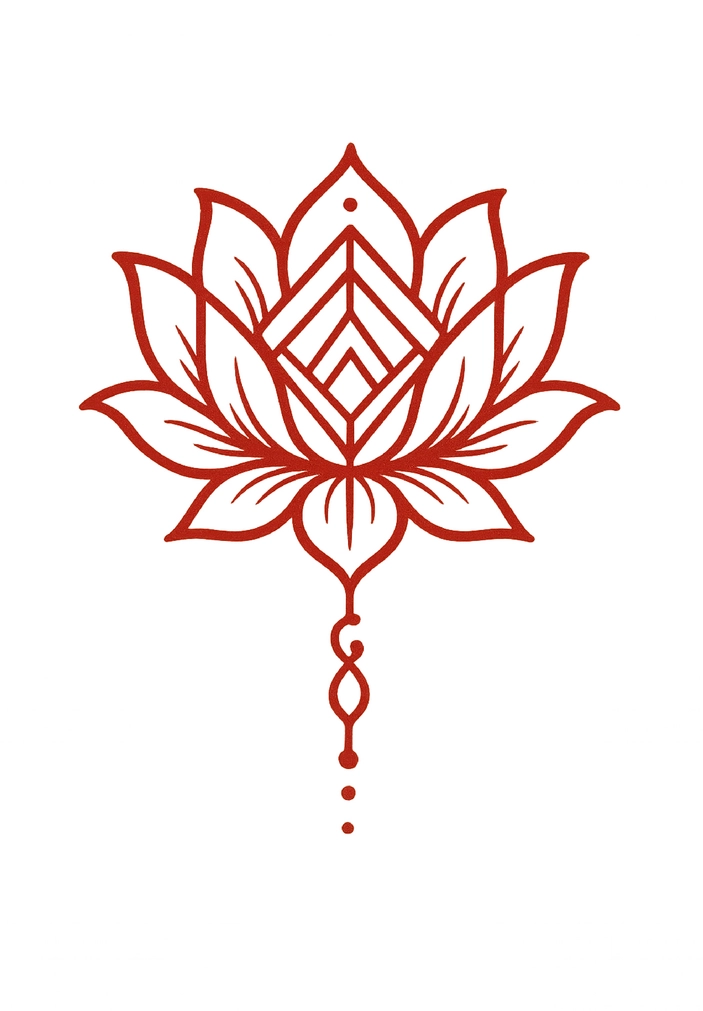 Tattoovorlage stilisierte geometrische Blume Mandala