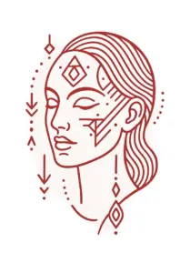 stilisiertes-gesicht-mit-geometrischen-mustern