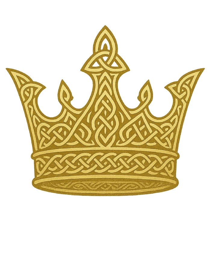 Tattoovorlage stilisierte keltische Krone in Gold