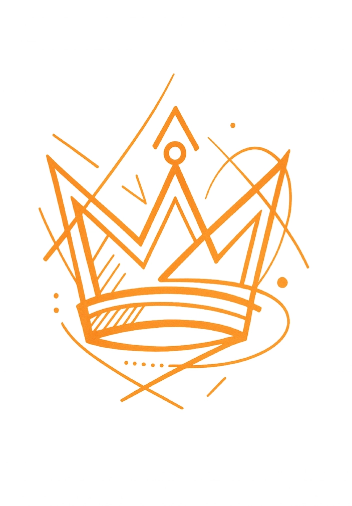 Tattoovorlage stilisierte Krone mit grafischen Linien