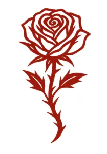 stilisiertes-rose-mit-dornen-tattoo-brust