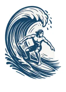 surfer-auf-welle-oberschenkel-tattoo