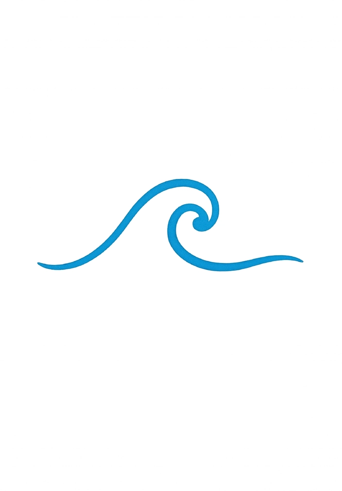 Tattoo-Vorlage Welle für Fuß-Tattoo im minimalistischen Design