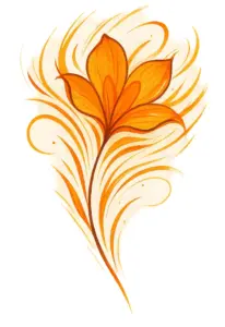 tattoovorlage-abstrahierte-blume-mit-dynamischen-linien-orange