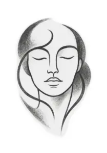 tattoovorlage-abstraktes-gesicht-mit-geschlossenen-augen