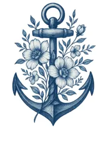 tattoovorlage-anker-mit-floralen-akzenten
