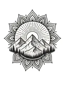 tattoovorlage-berglandschaft-mit-mandala-und-sonnenaufgang