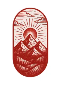 tattoovorlage-berglandschaft-mit-sonnenuntergang