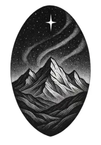 tattoovorlage-berglandschaft-mit-sternenhimmel