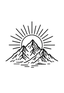 tattoovorlage-bergmotiv-mit-sonnenaufgang