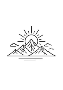 tattoovorlage-bergpanorama-mit-sonne-in-schwarz-weiss