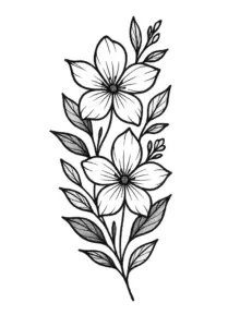 tattoovorlage-bluende-blumen-und-blaetter-finger-tattoo