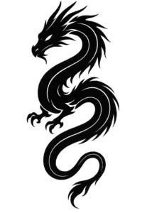 tattoovorlage-drache-mit-geschwungenem-koerper