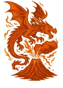 tattoovorlage-drache-ueber-vulkan-fantastisches-motiv