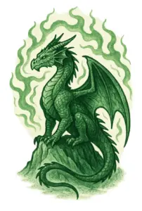 tattoovorlage-drachen-auf-felsen-mit-mystischer-aura