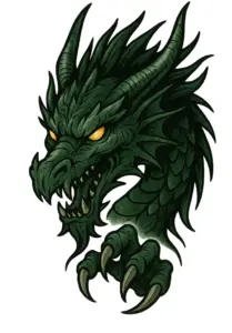 tattoovorlage-drachenkopf-mit-leuchtenden-augen-und-scharfen-krallen