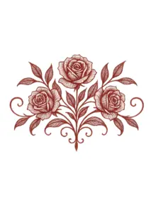tattoovorlage-drei-rosen-und-blaetter