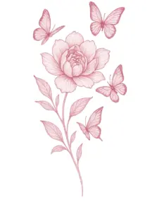 tattoovorlage-einer-blume-mit-schmetterlingen-fuer-frauen