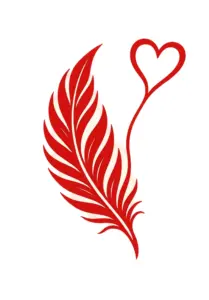 tattoovorlage-einer-stilisierten-roten-feder-mit-herz