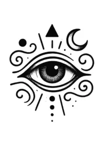 tattoovorlage-eines-auges-mit-symbolen-fuer-brust-tattoo