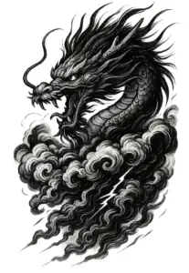 tattoovorlage-eines-drachen-in-stuermischen-wolken