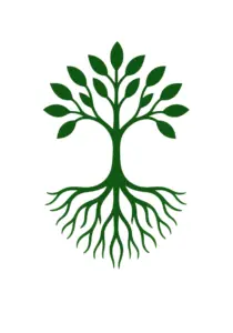 tattoovorlage-eines-stilisierten-baum-mit-wurzeln-und-blaettern