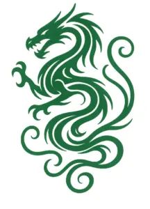 tattoovorlage-eines-stilisierten-drachen-mit-geschwungenen-linien