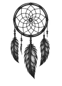 tattoovorlage-eines-traumfaengers-mit-federn-und-perlen