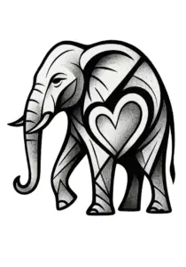 tattoovorlage-elefant-mit-herz-in-modernem-stil