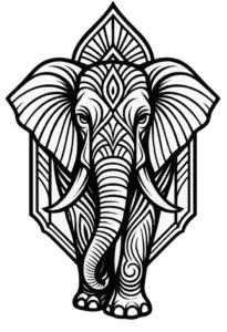 tattoovorlage-elefant-mit-kunstvollen-linien