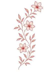 tattoovorlage-elegante-blumenranke-mit-feinen-blaettern-und-blueten