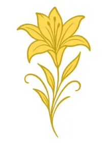 tattoovorlage-elegante-lilie-mit-blaettern