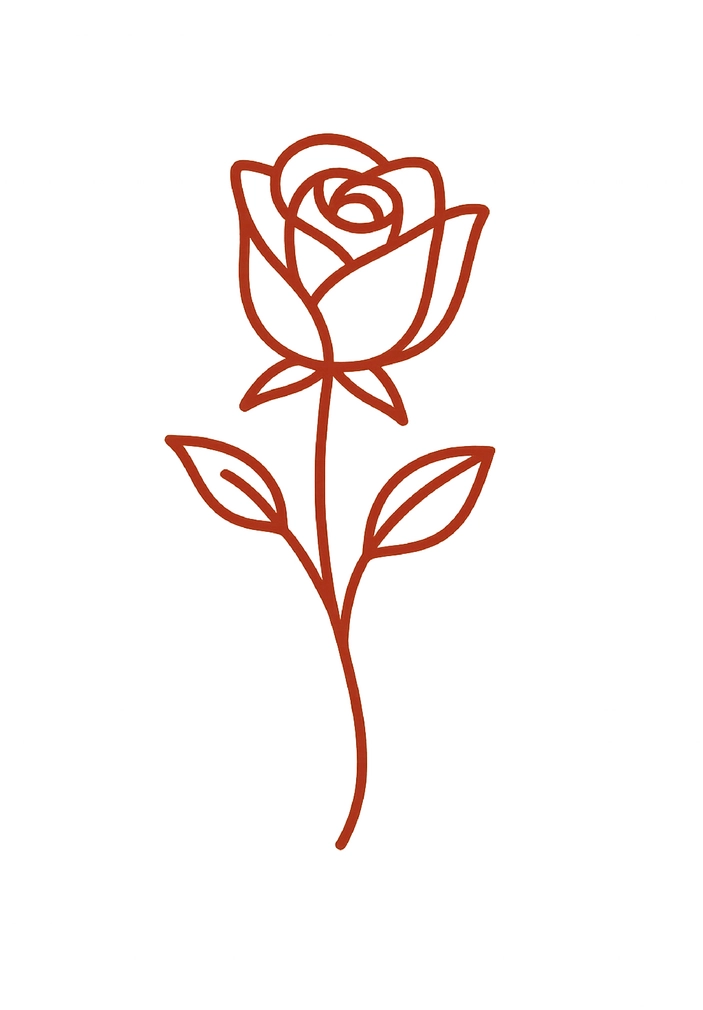 Tattoovorlage elegante Rose mit klarem Design