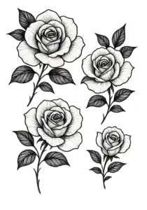 tattoovorlage-elegante-rosen-in-verschiedenen-groessen