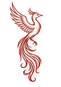 tattoovorlage-eleganter-phoenix-in-aufwaertsbewegung