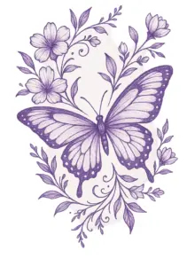 tattoovorlage-eleganter-schmetterling-mit-floralen-elementen