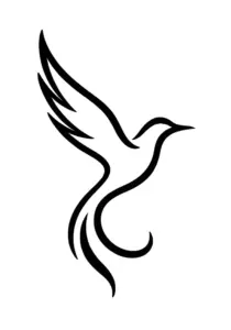 tattoovorlage-eleganter-vogel-freiheit-wade-unterschenkel