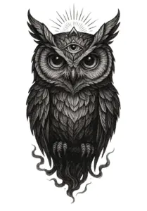 tattoovorlage-eule-mit-drittem-augen-und-mystischen-details