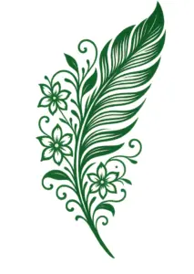 tattoovorlage-feder-mit-floralen-akzenten